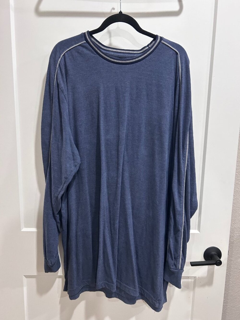 The Foundry Supply Co Young Mens 2XLT Blue Long Sleeve Shirt Gray Trim
